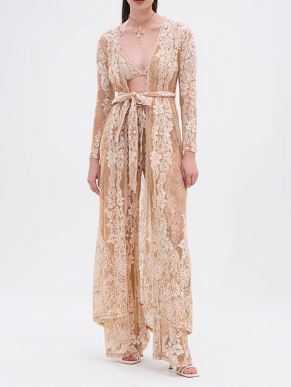 White Lace and Tulle 3-Piece Set