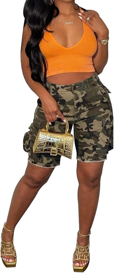 Camo Shorts + cartoon graphic tank