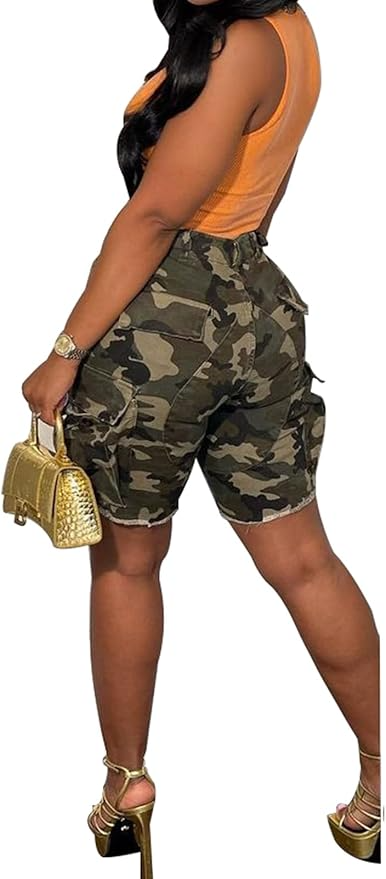 Camo Shorts + cartoon graphic tank