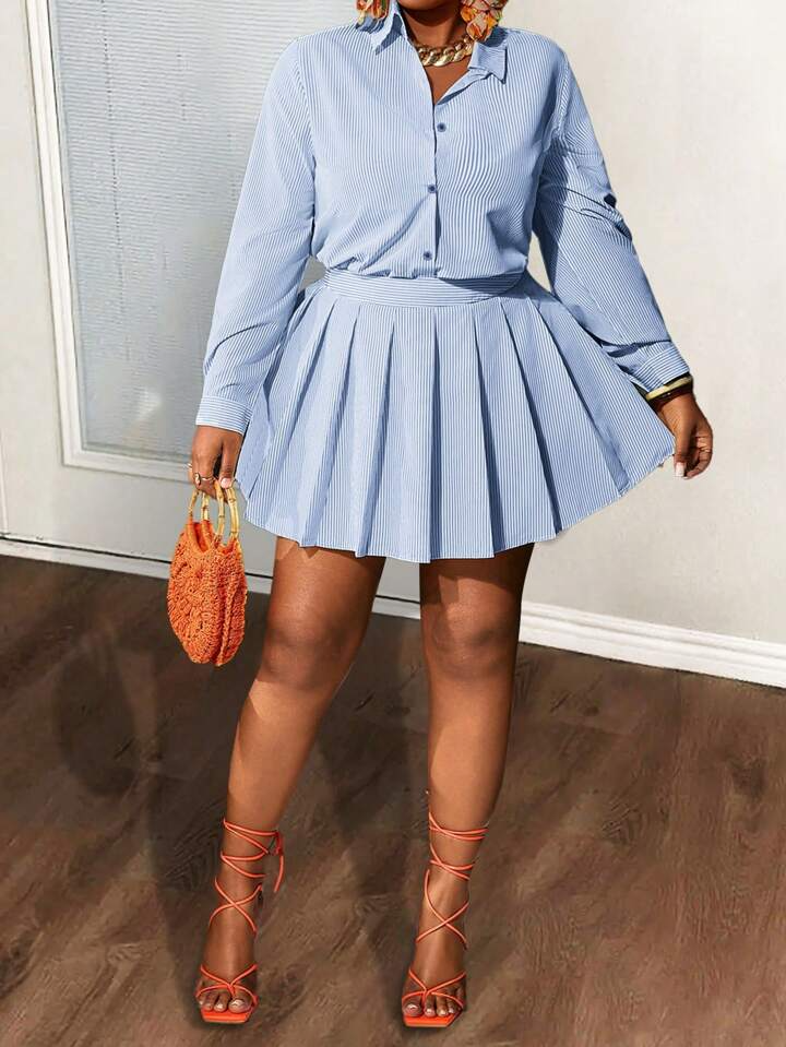 Elegant Lightweight Striped 2 Pieces Set