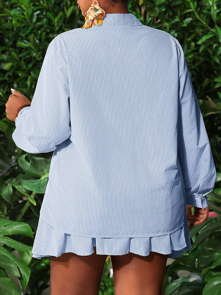 Elegant Lightweight Striped 2 Pieces Set