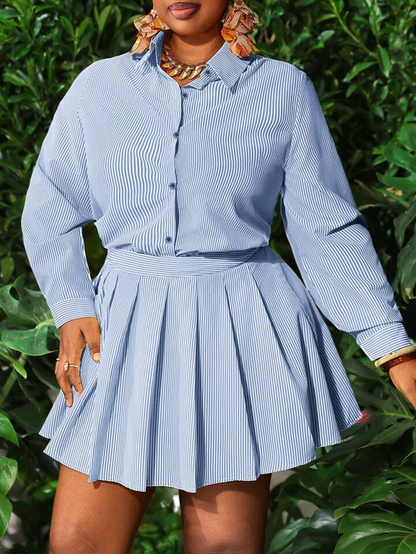 Elegant Lightweight Striped 2 Pieces Set