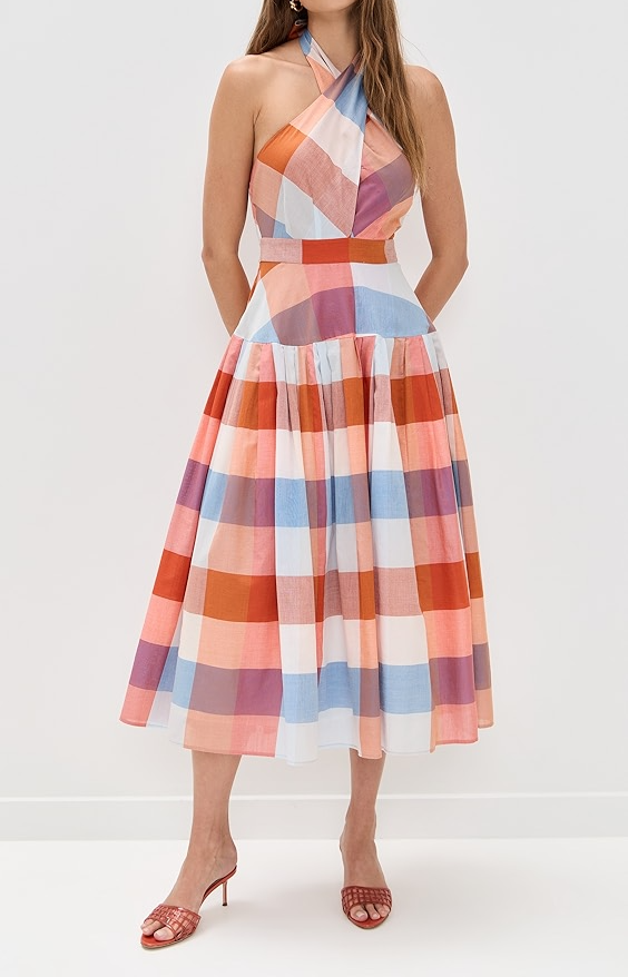 Multicolor Plaid Sleeveless Dress