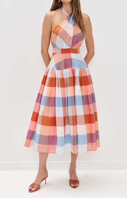 Multicolor Plaid Sleeveless Dress