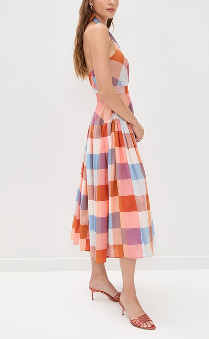 Multicolor Plaid Sleeveless Dress
