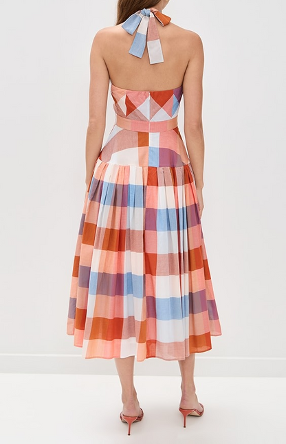 Multicolor Plaid Sleeveless Dress