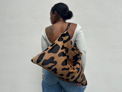 Leopard print bag with large capacity