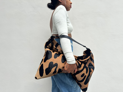 Leopard print bag with large capacity