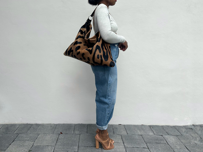 Leopard print bag with large capacity