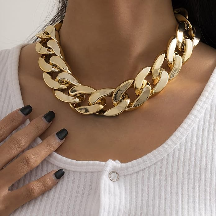 Punk Short Thick Cuban Link Choker Necklaces