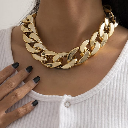 Punk Short Thick Cuban Link Choker Necklaces