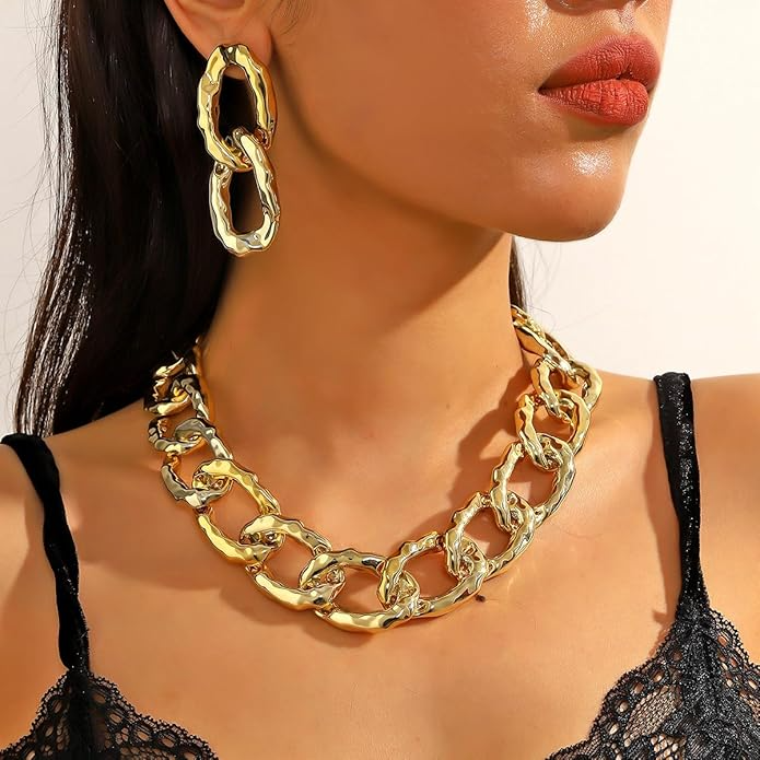 Punk Short Thick Cuban Link Choker Necklaces