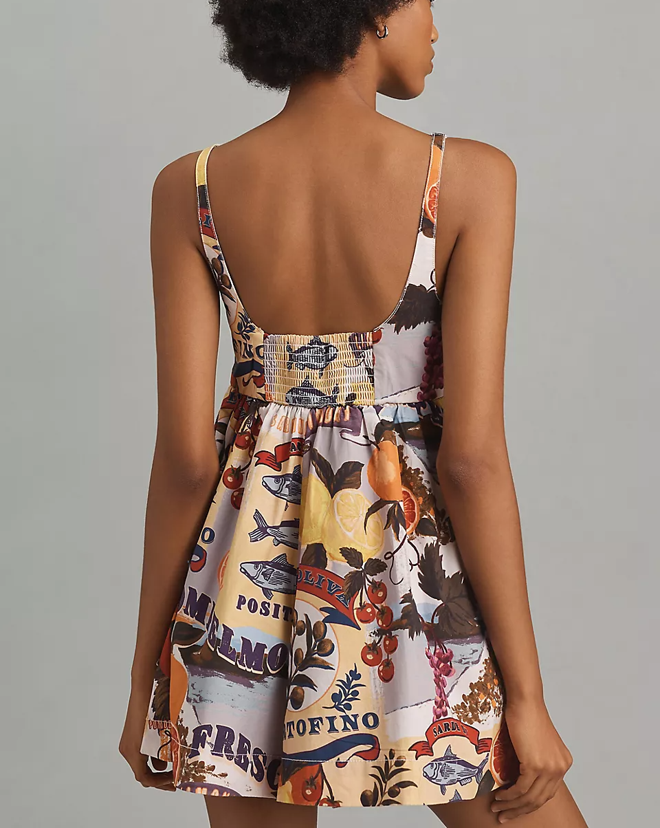 Printed layered corset jumpsuit