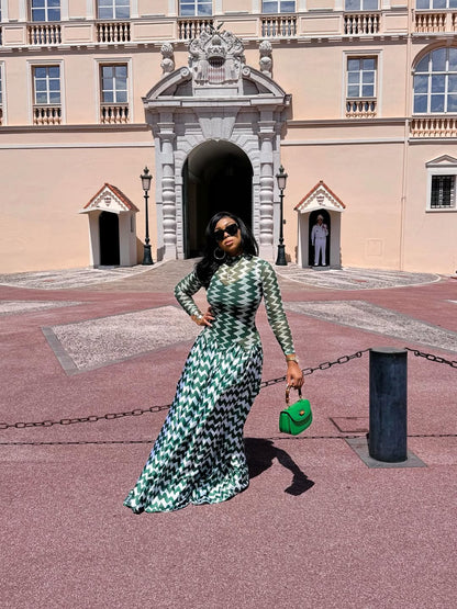 Lily mesh dress (in white and green )