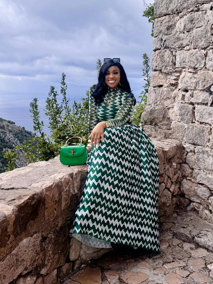 Lily mesh dress (in white and green )