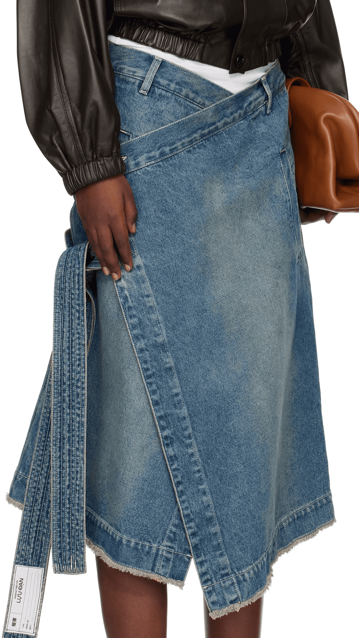 Blue Apron Denim Midi Skirt