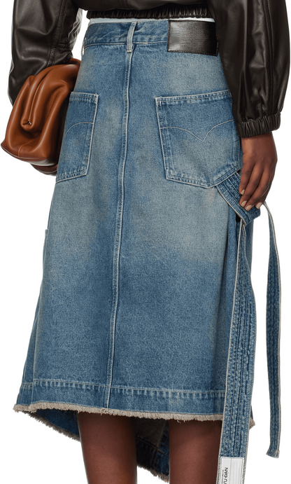 Blue Apron Denim Midi Skirt