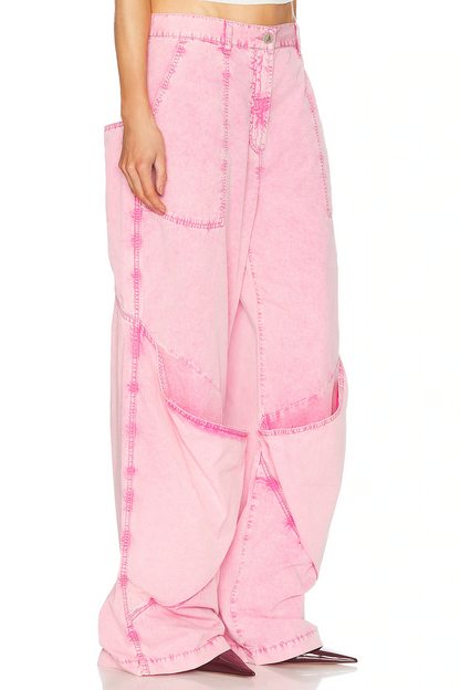 Pink Rendered Denim Suit