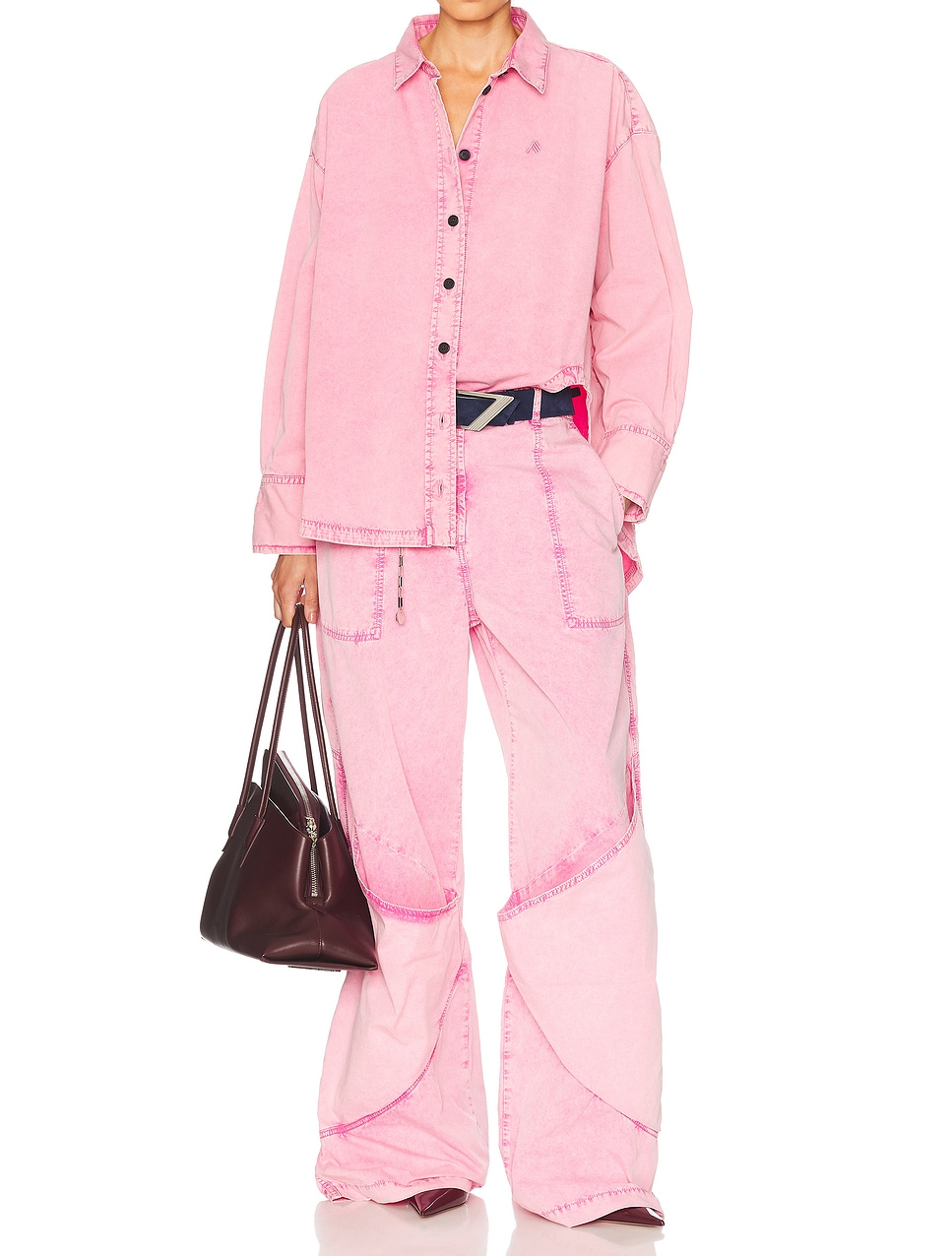 Pink Rendered Denim Suit