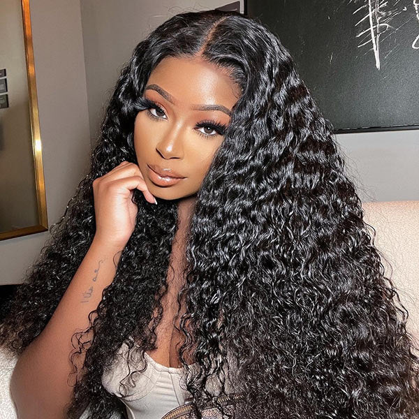 13x4 Water Wave Lace Frontal 100% Human  Wig