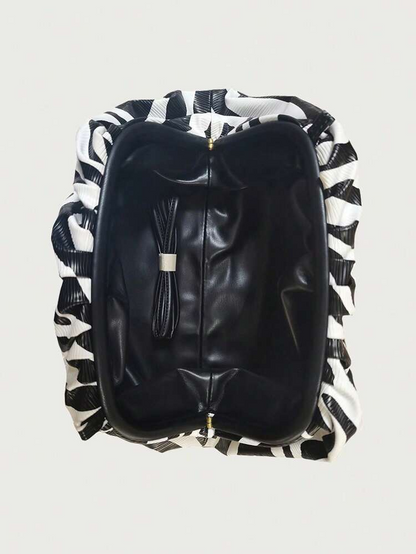 Fashionable Zebra Soft Cloud Handbag