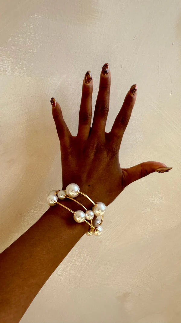 Pearl Ball Stacking Bracelet