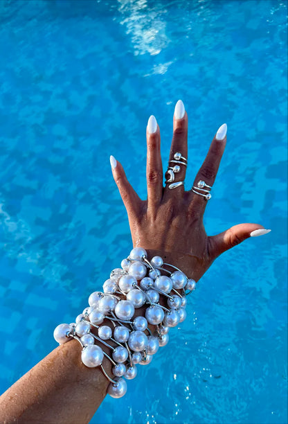 Pearl Ball Stacking Bracelet
