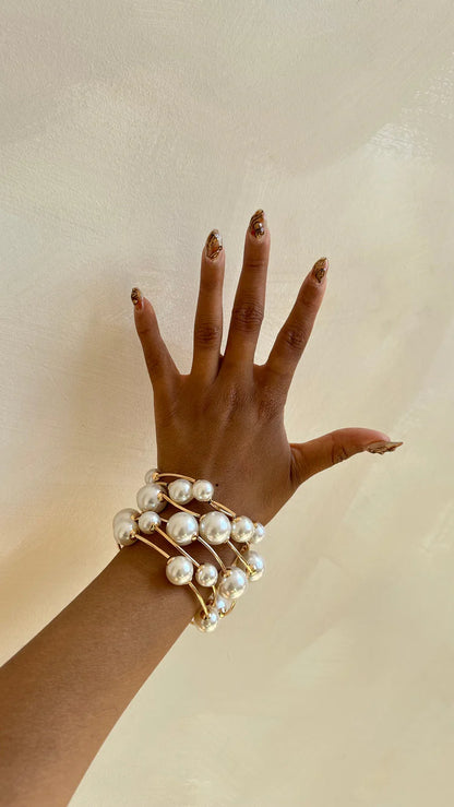 Pearl Ball Stacking Bracelet