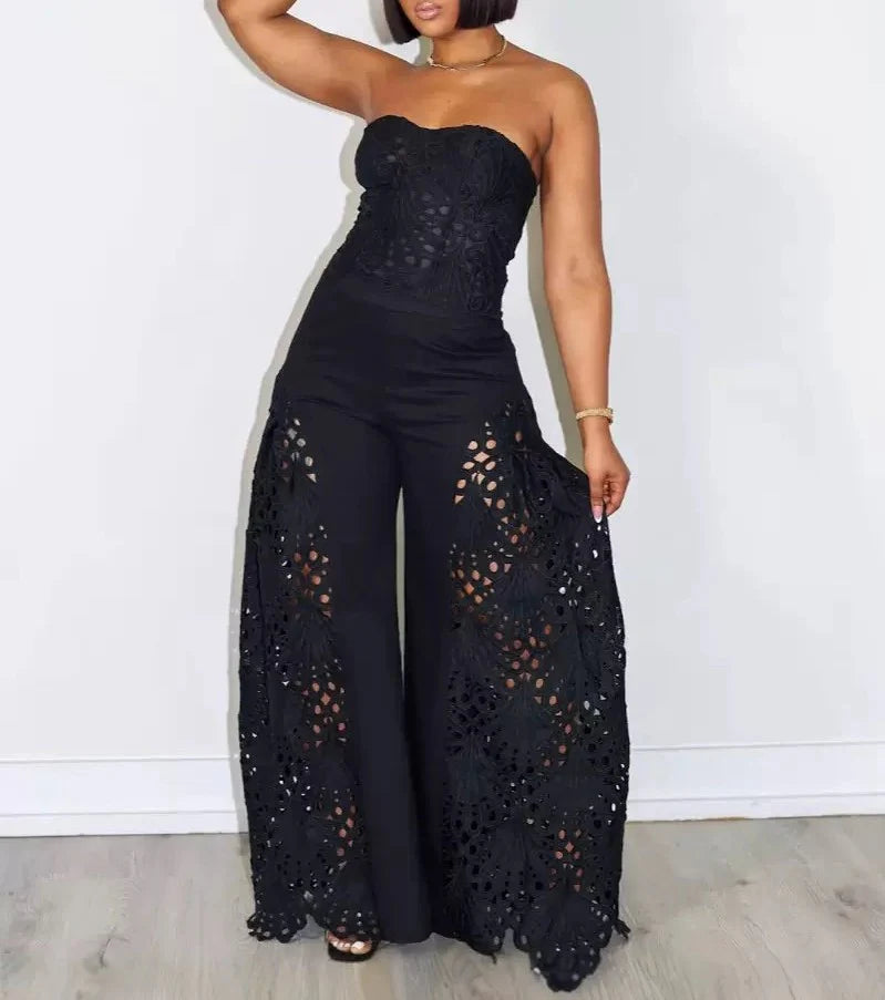 Lace tube top two piece set