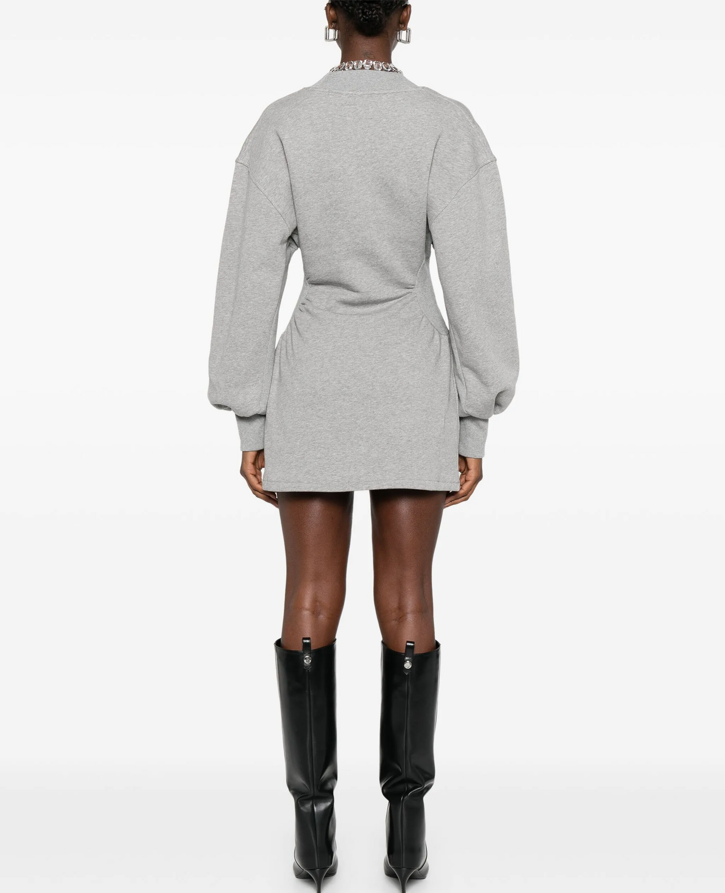 V-neck Long-Sleeves Mini Dress