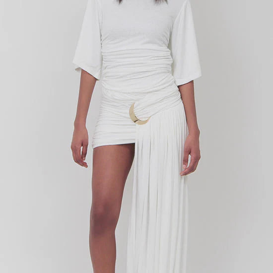 Irregular Sleeveless Top + Pleated Long Skirt