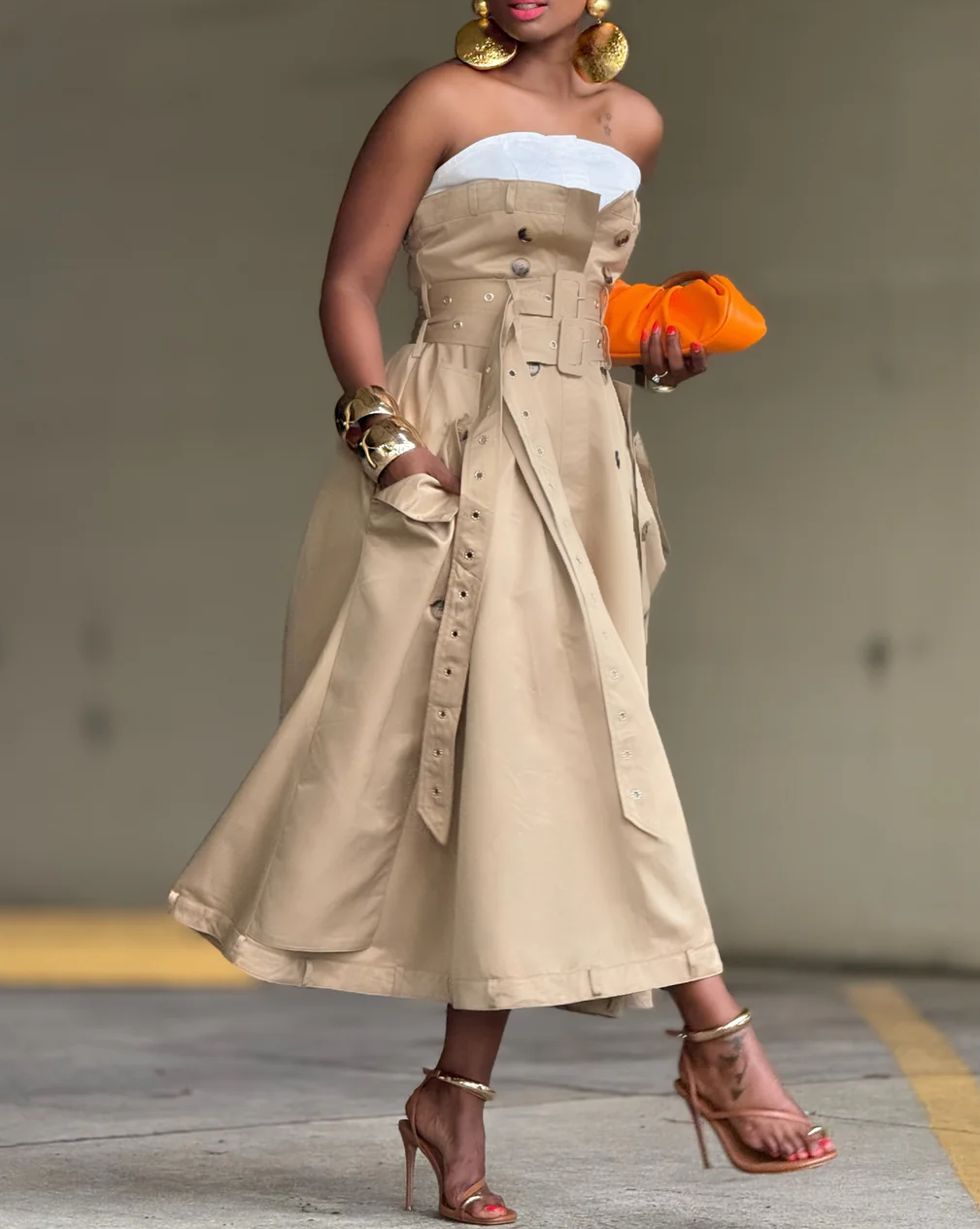 Cool Girl Patchwork Dress And Belt Details