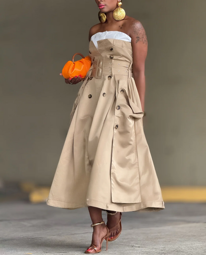 Cool Girl Patchwork Dress And Belt Details