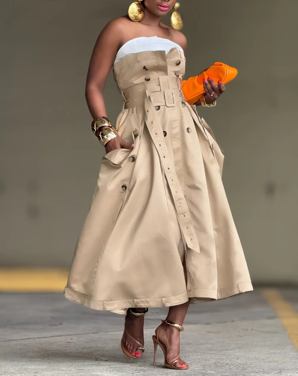 Cool Girl Patchwork Dress And Belt Details