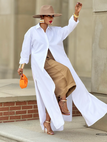 White Shirt Maxi Dress