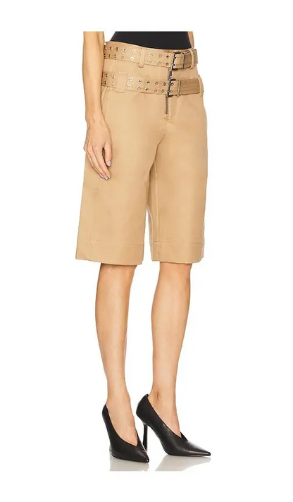 Cotton Shorts With Belt