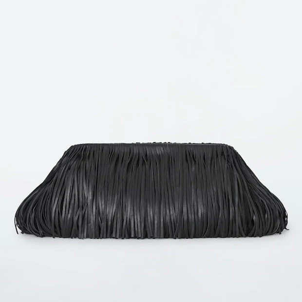 Tasselled Framed Clutch - Leather