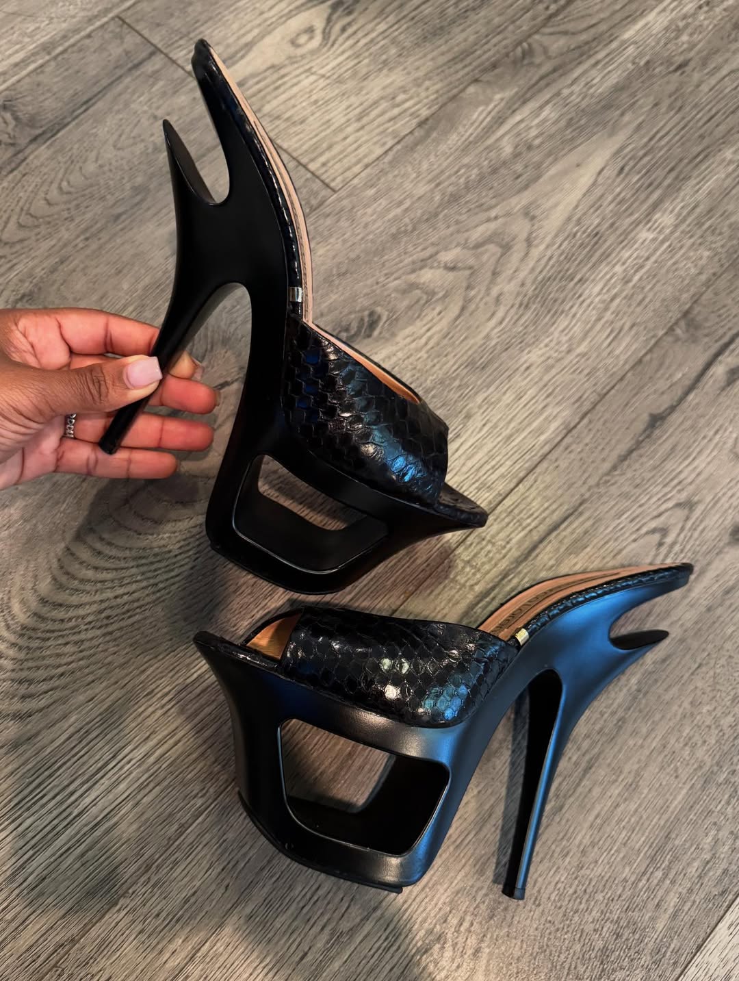 Crocodile Platform Heels