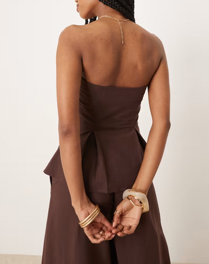 Cotton Pleated Shirt + Sleeveless Top