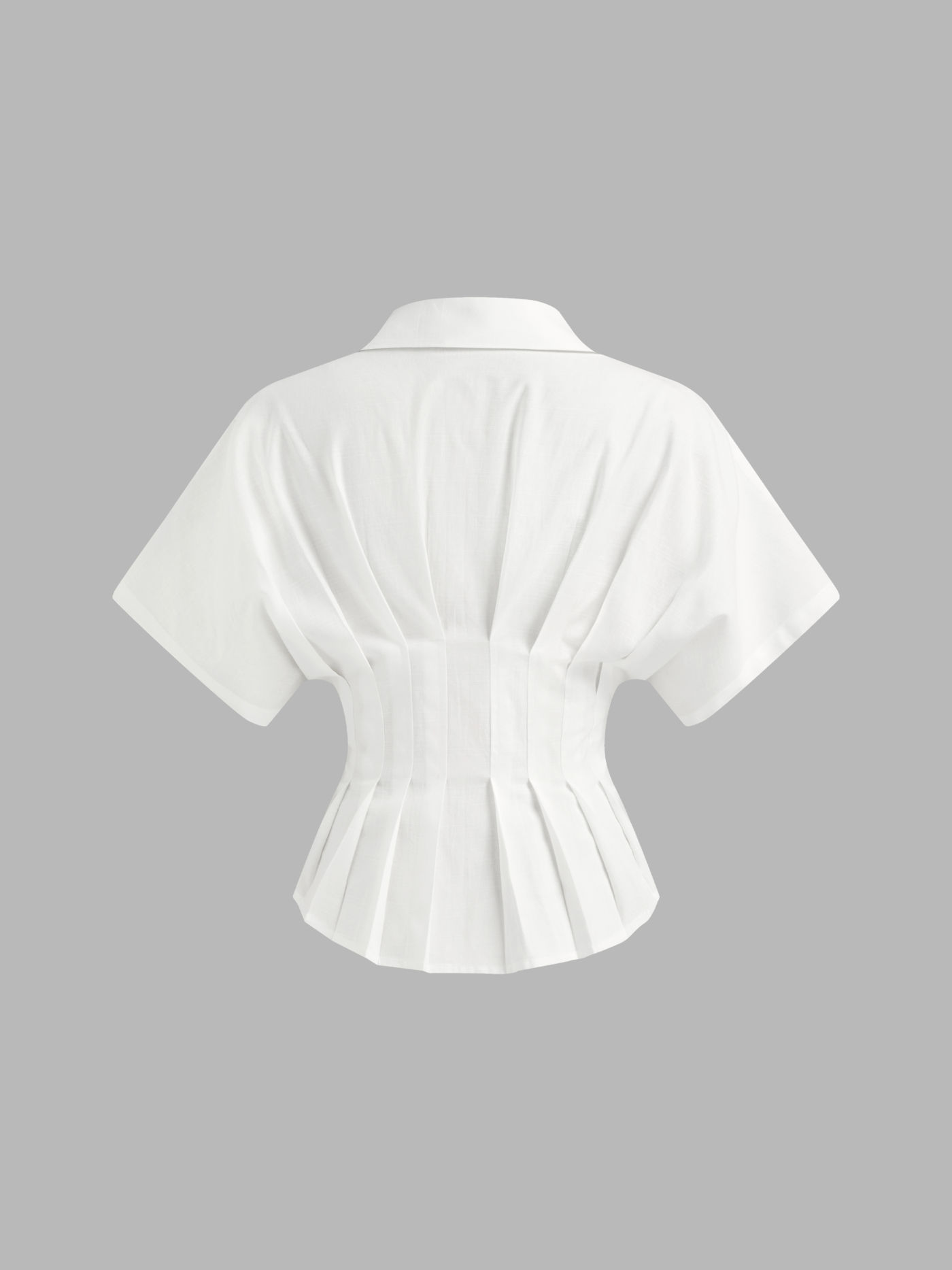 Cotton Pleated Shirt + Sleeveless Top