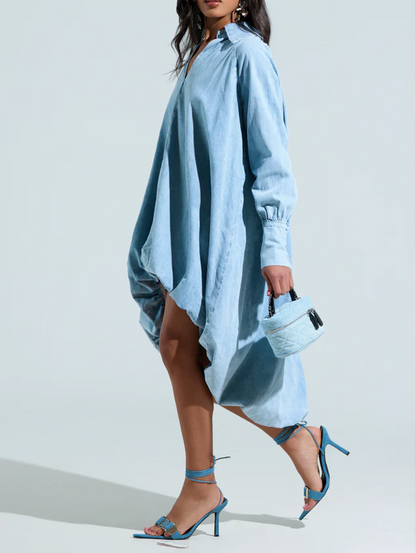 High-Low Denim Dress