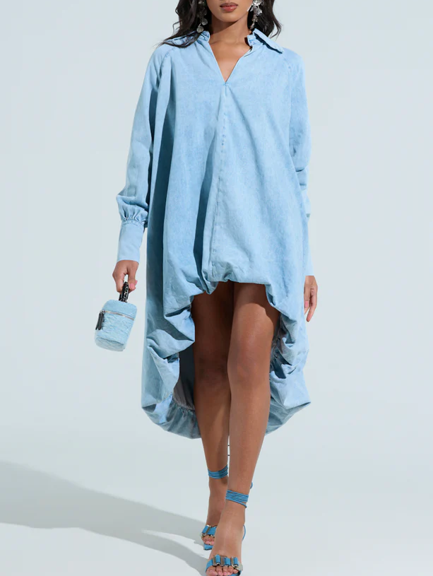 High-Low Denim Dress