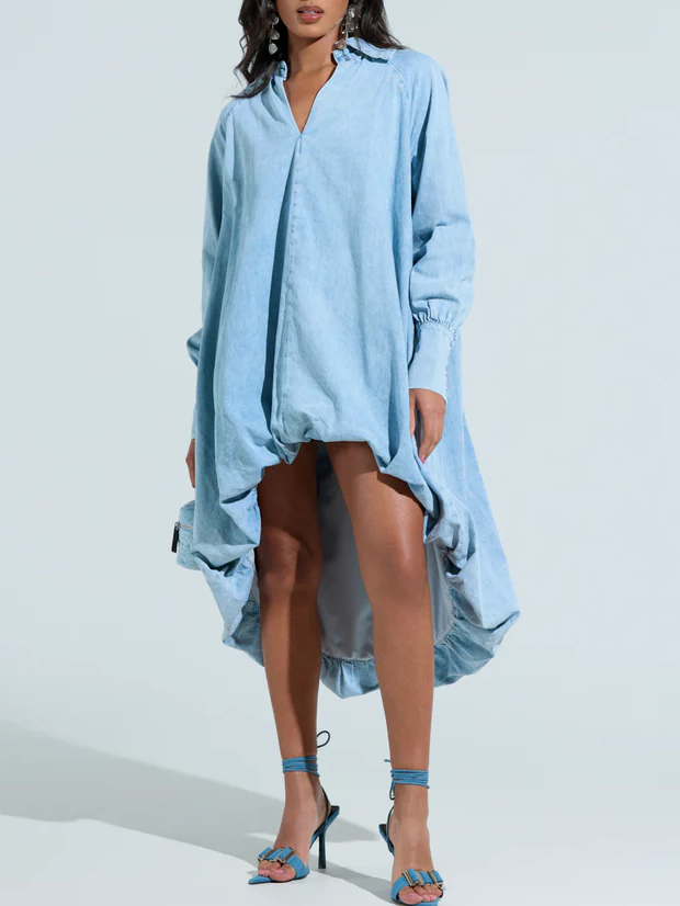 High-Low Denim Dress