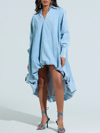 High-Low Denim Dress