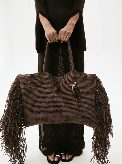 Fringed Straw Bag