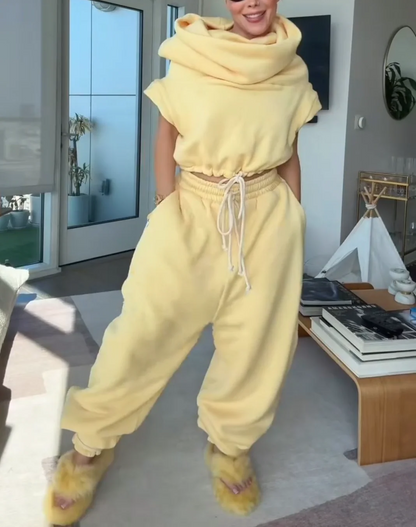 Cloud Teddy Vest Super Jogging Pants 2-Piece Set