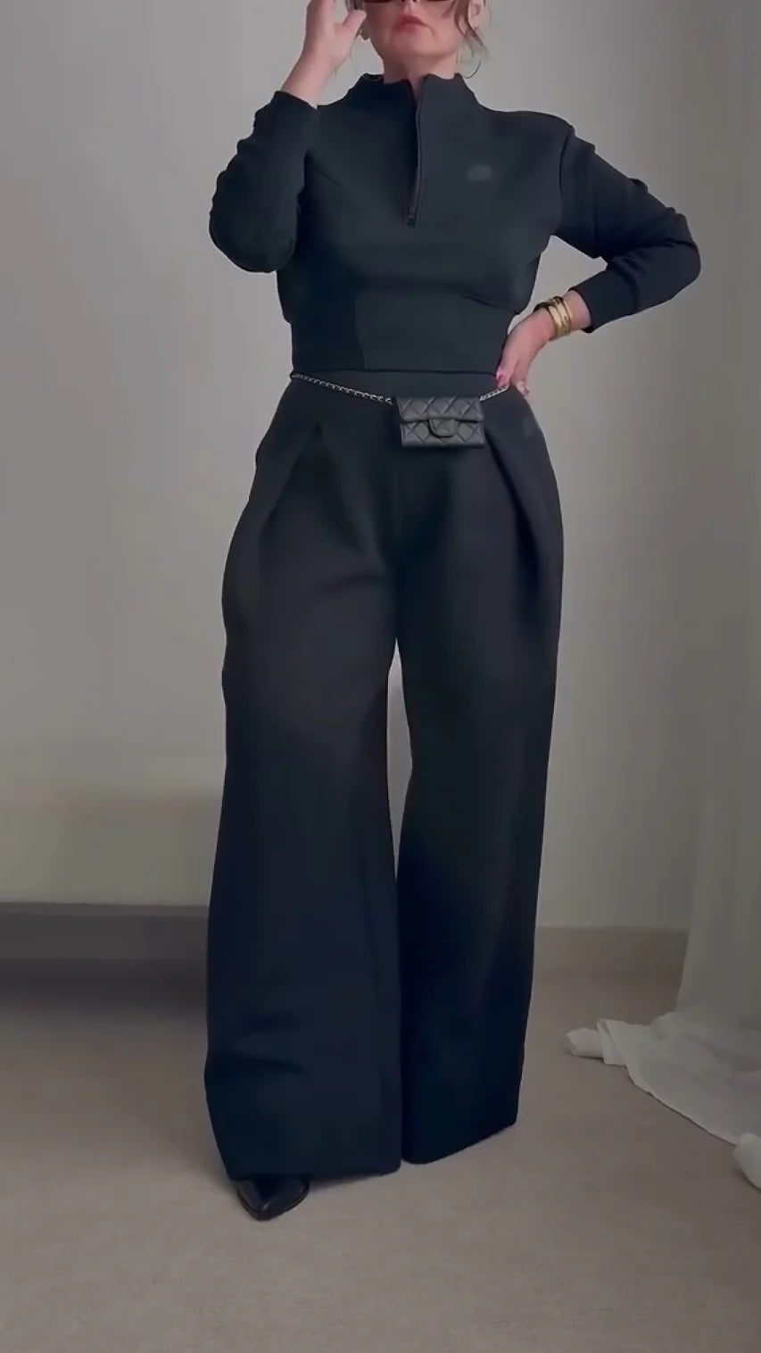 Half-Zip Sports Top + Sports Pants