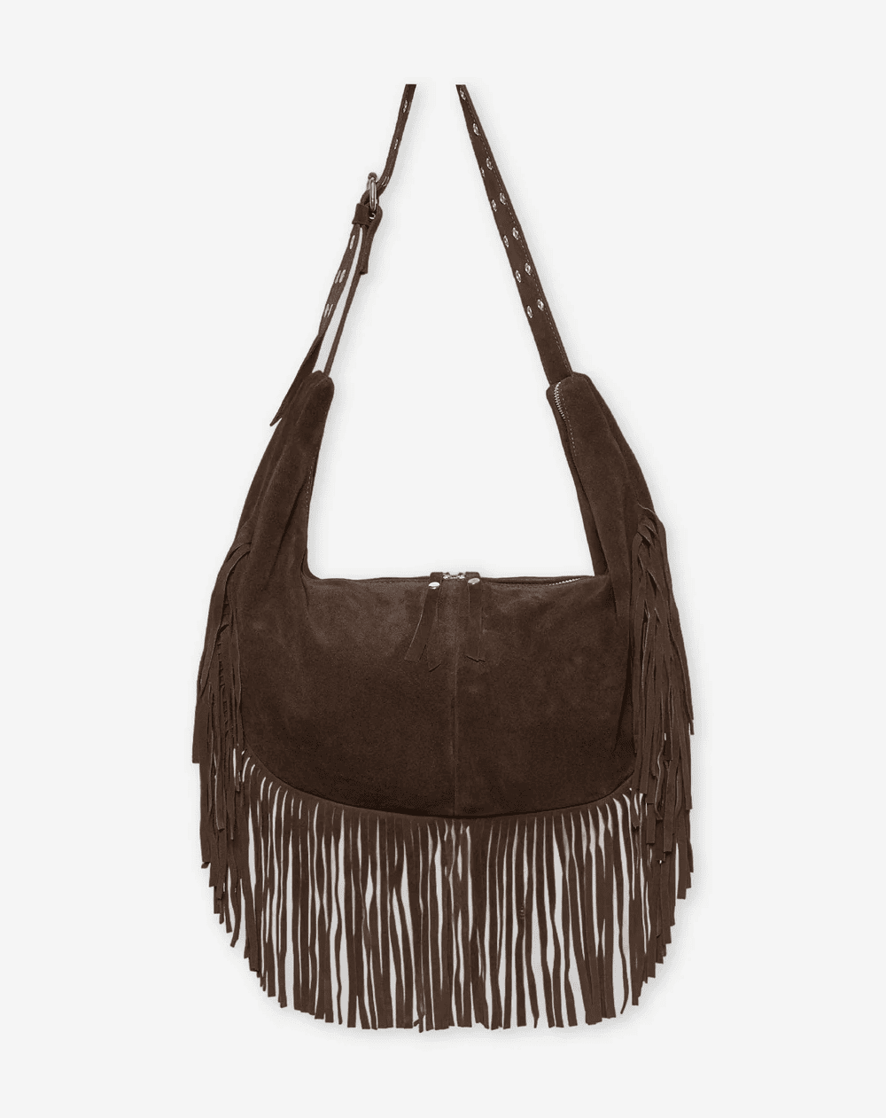Fringe Suede Bag Dark Brown