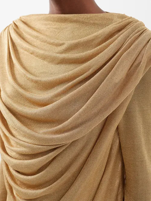 Draped Open-Back Mini Dress