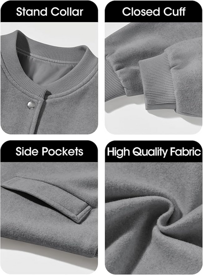 Short Sports-Style Wool Coat